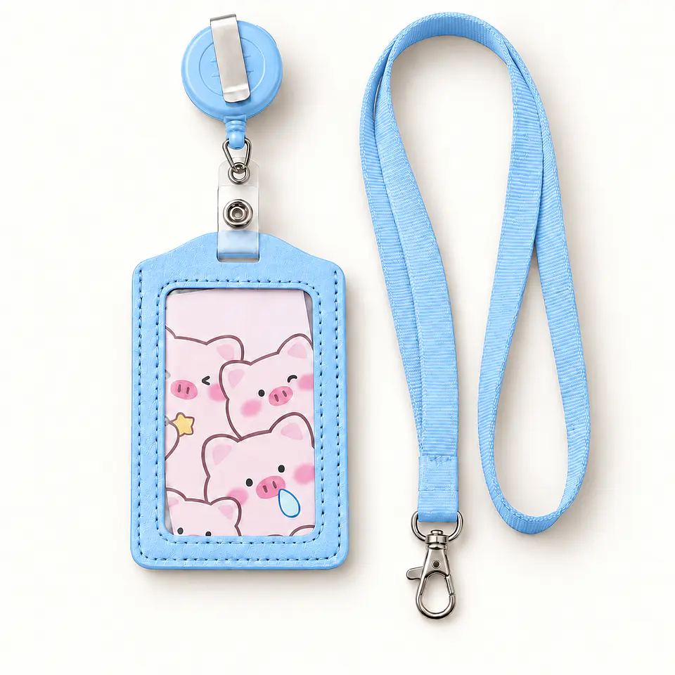 Lanyard con portacredencial y broche retráctil 3