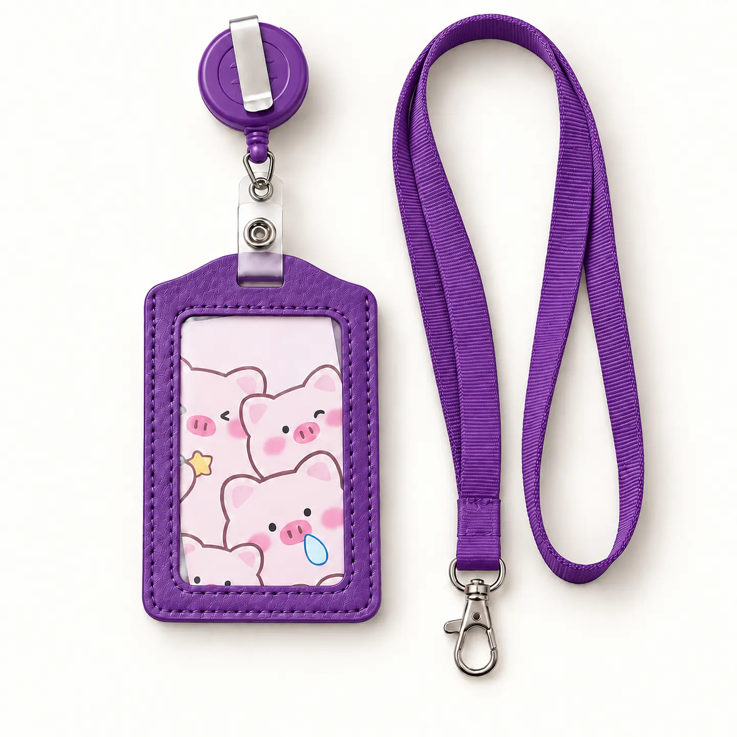 Lanyard con portacredencial y broche retráctil 4