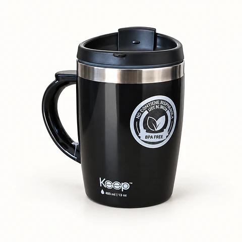 Mug Keep de 400 ml con asa y tapa
