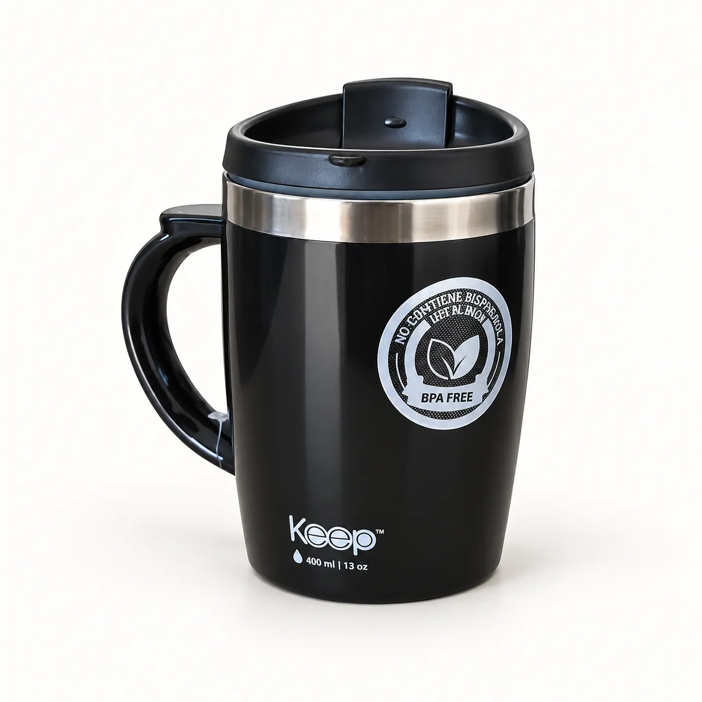 Mug Keep de 400 ml con asa y tapa 1