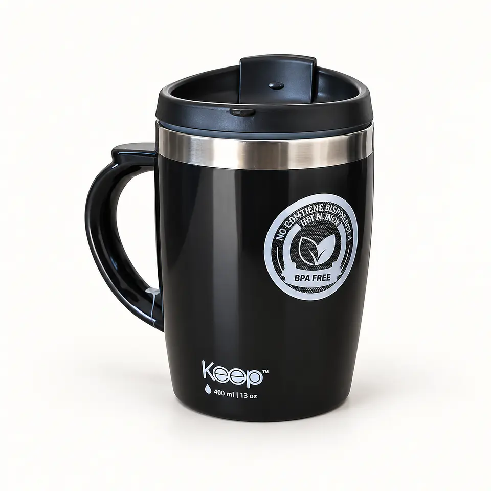 Mug Keep de 400 ml con asa y tapa 1