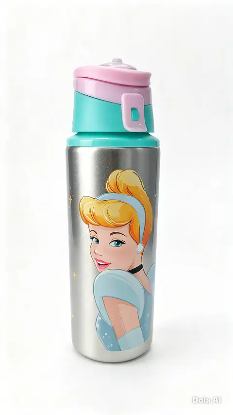 Botella Princesa con tapa y bombilla