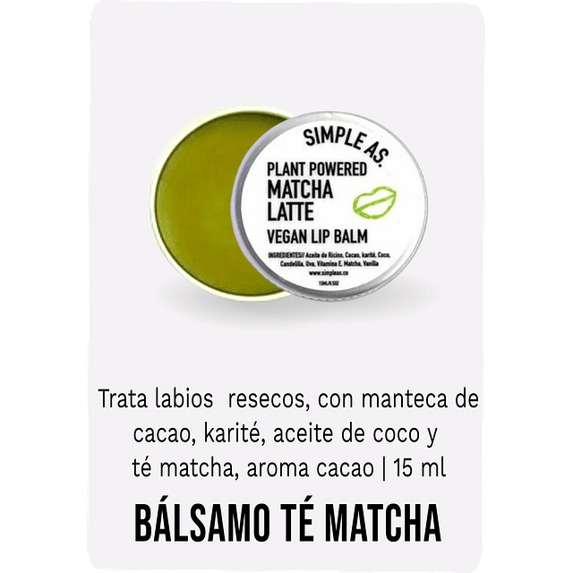 Bálsamo vegano té matcha 