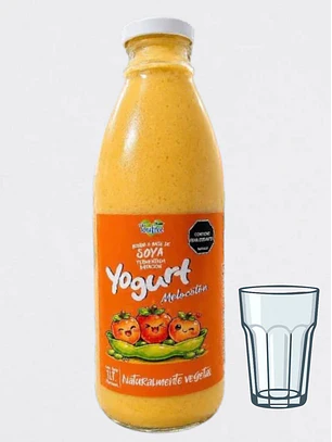 Yogurt soya melocotón