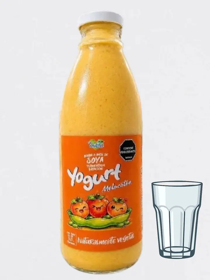 Yogurt soya melocotón 1