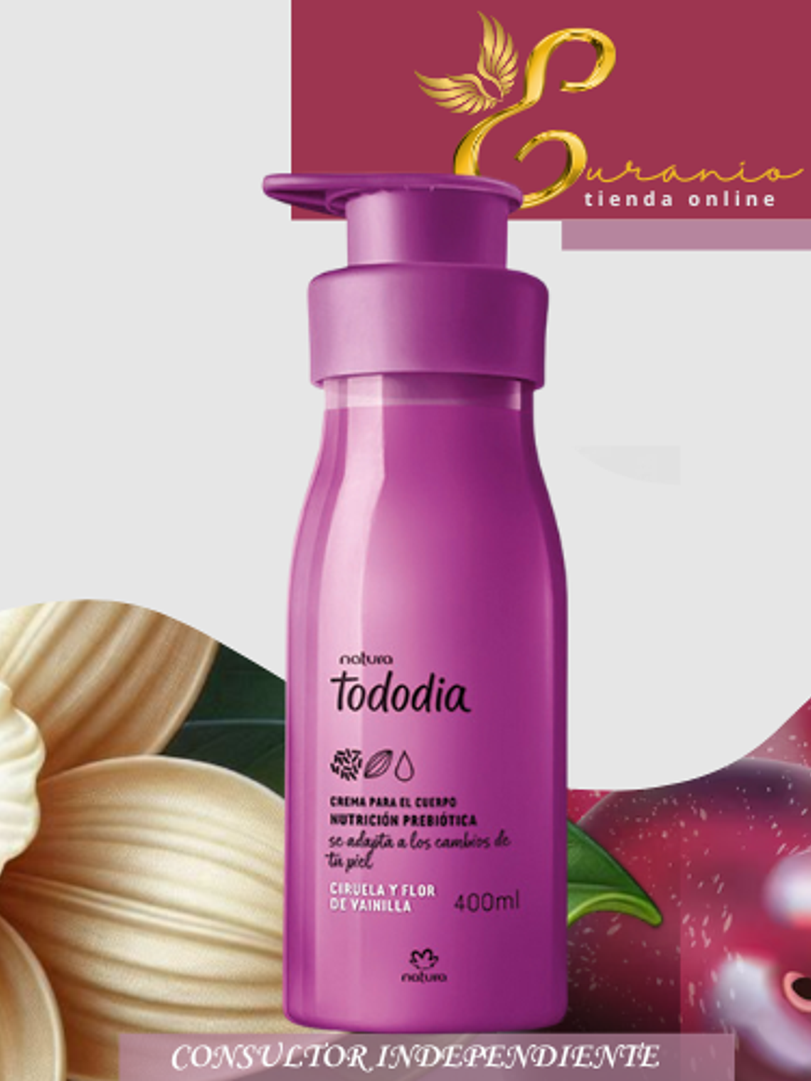 Crema nutritiva para el cuerpo ciruela y flor de vainilla 2