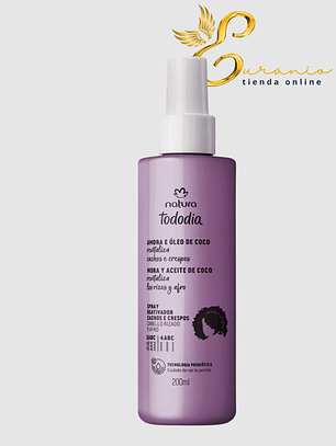 Spray reactivador de rizos y afros Tododia mora y aceite de coco