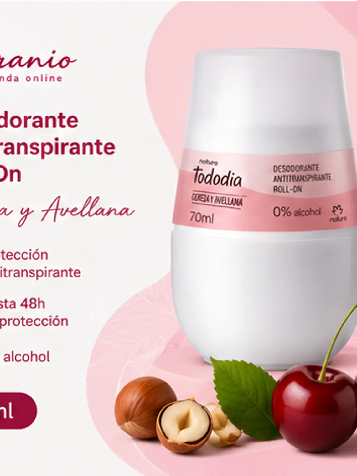 Desodorante Roll-on Tododia Cereza y Avellana 70 ml 5