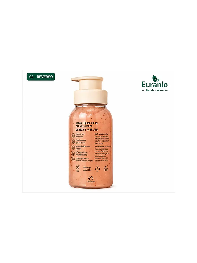 Jabón líquido en gel para el cuerpo cereza y avellana 2
