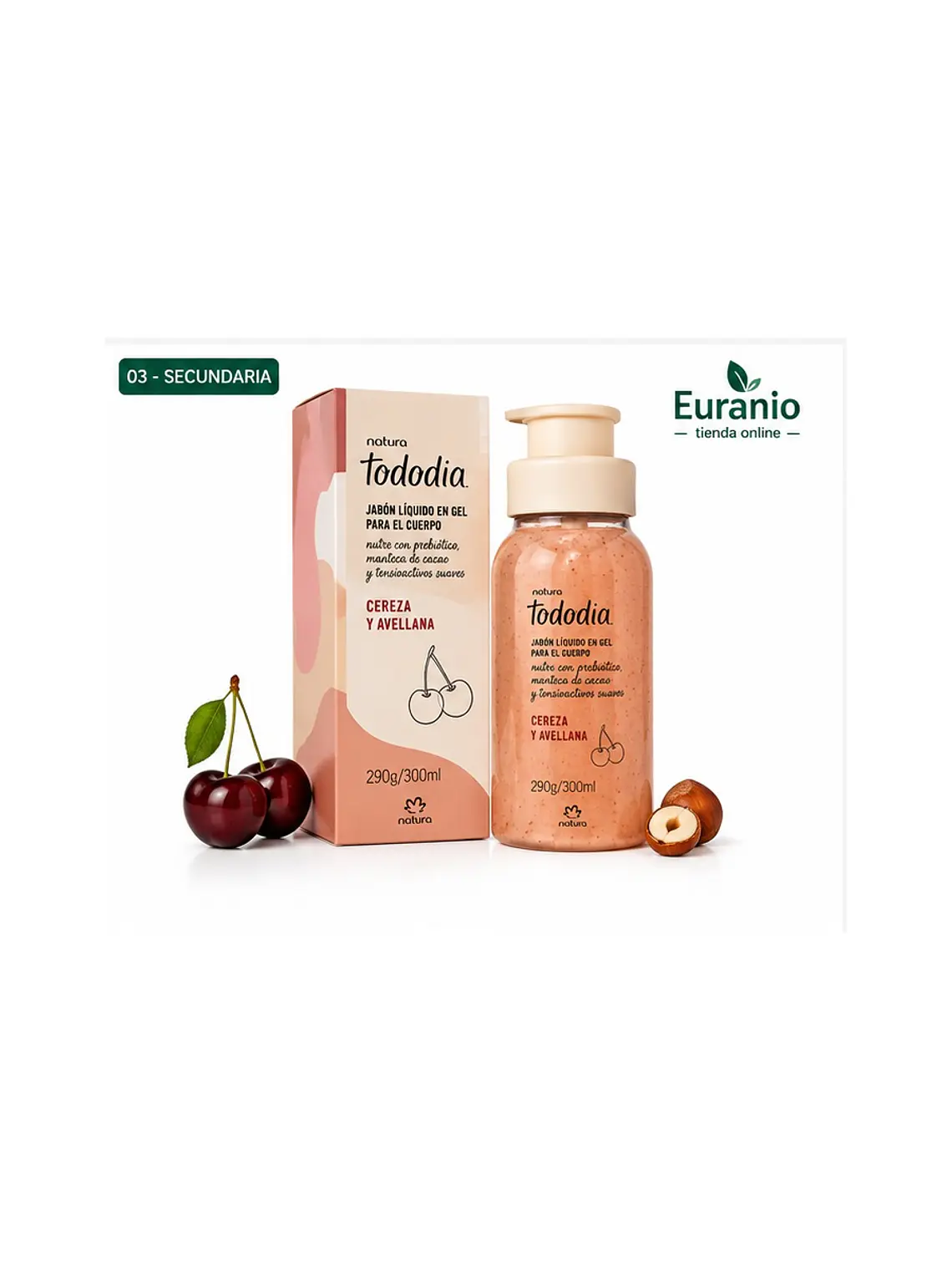 Jabón líquido en gel para el cuerpo cereza y avellana 3