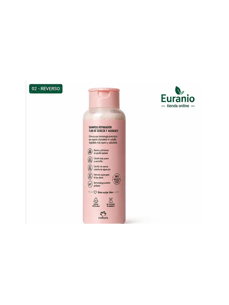 Shampoo Reparador Flor de Cereza y Aguacate 2