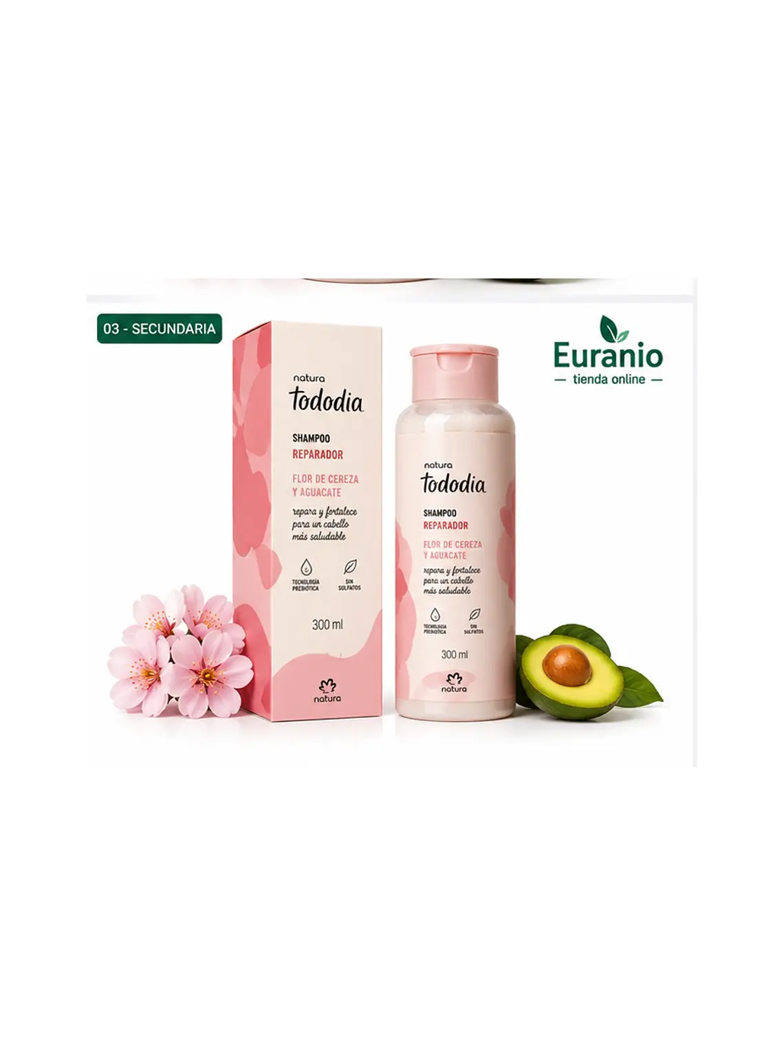Shampoo Reparador Flor de Cereza y Aguacate 3