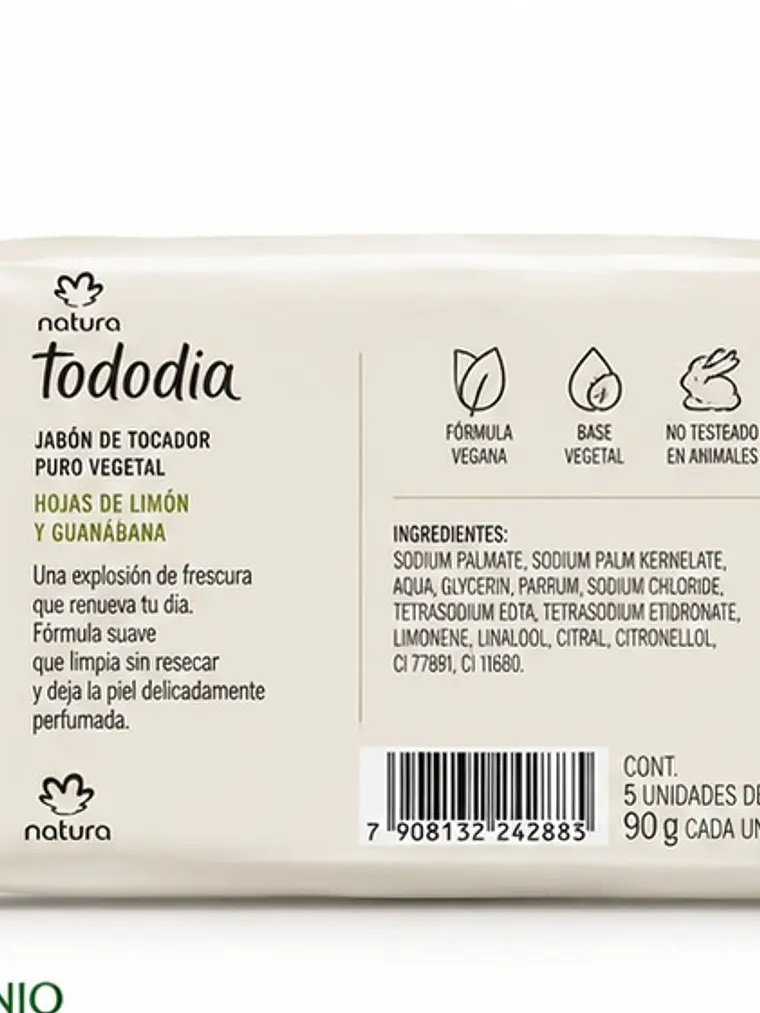 Jabón de tocador Hojas de Limón y Guanábana x 5 unidades 2