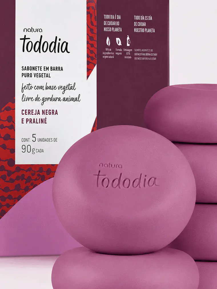Jabones Tododia Cereza Negra y Praliné 5 x 90 g 3