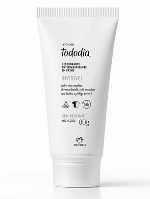 Desodorante Antitranspirante en Crema Tododia Invisible Sin Perfume 80 g