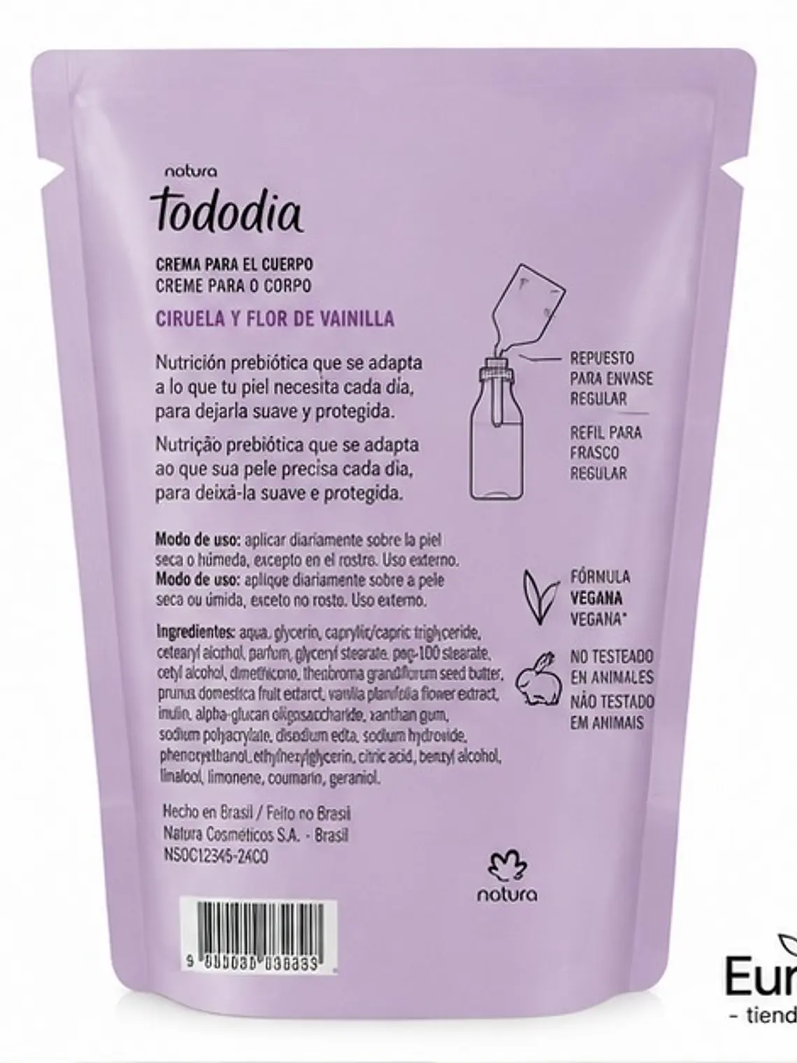 Crema para cuerpo Ciruela y Flor de Vainilla - repuesto 2