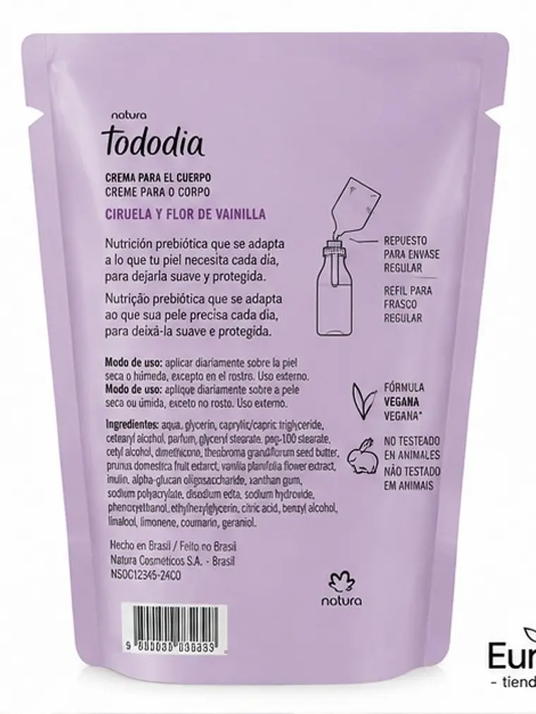 Crema para cuerpo Ciruela y Flor de Vainilla - repuesto 2