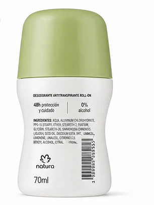 Desodorante antitranspirante roll-on hojas de limón y Guanabana