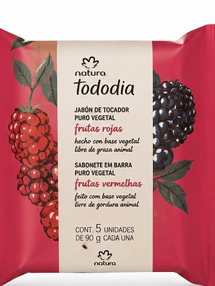 Jabón de tocador puro vegetal frutas rojas