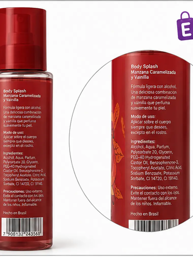 Body splash manzana caramelizada y vainilla 2