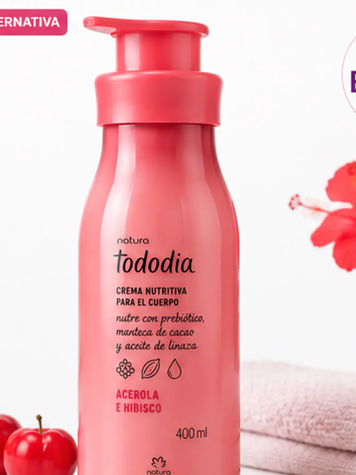 Crema Corporal Tododia Acerola y Hibisco 400 ml 2