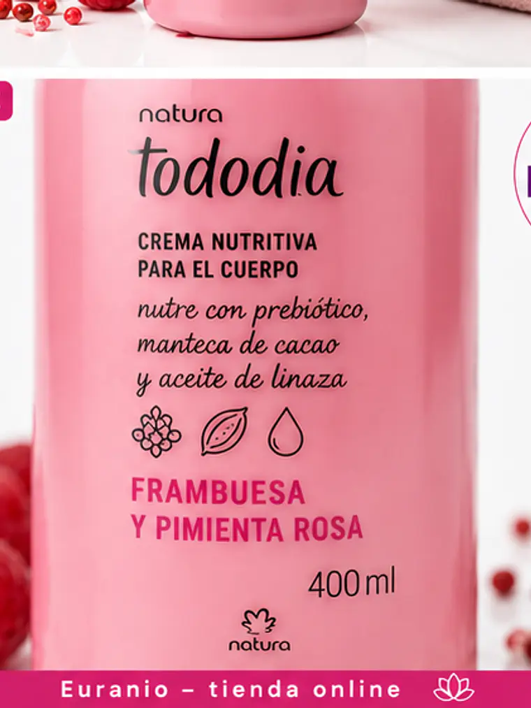 Crema Corporal Tododia Frambuesa y Pimienta Rosa 400 ml 4