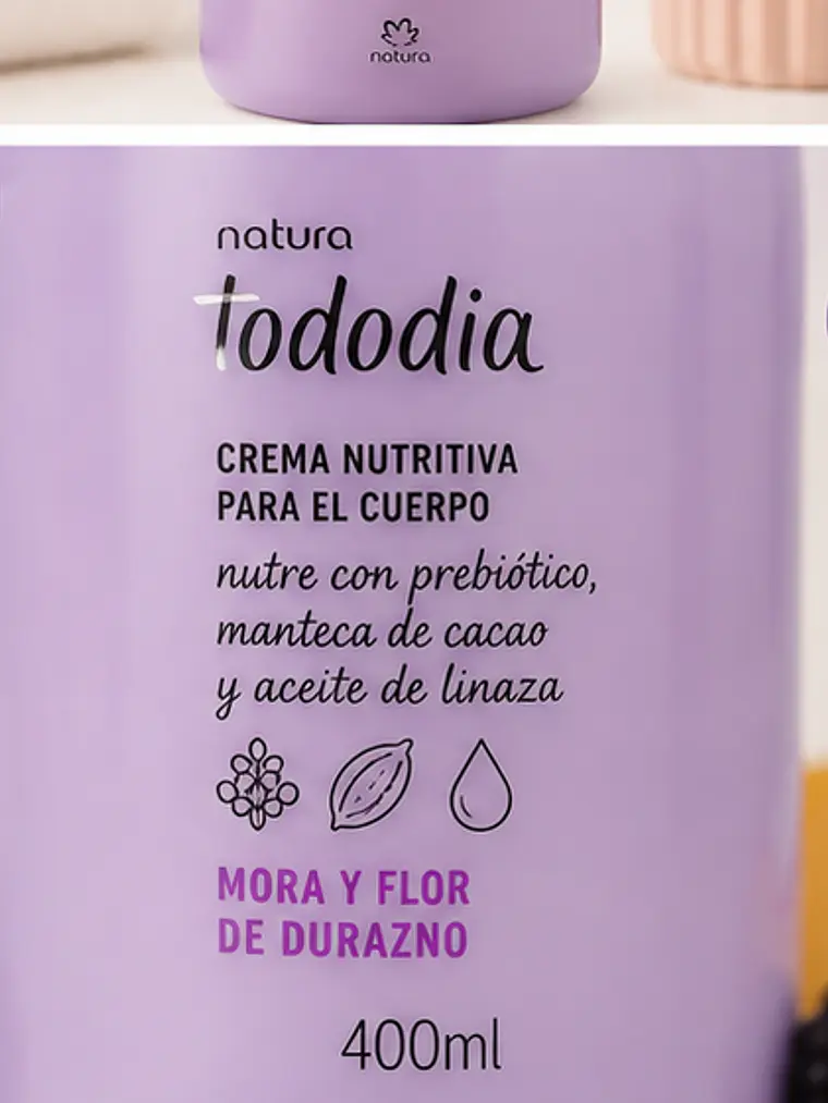 Crema Corporal Tododia Mora y Flor de Durazno 400 ml 4