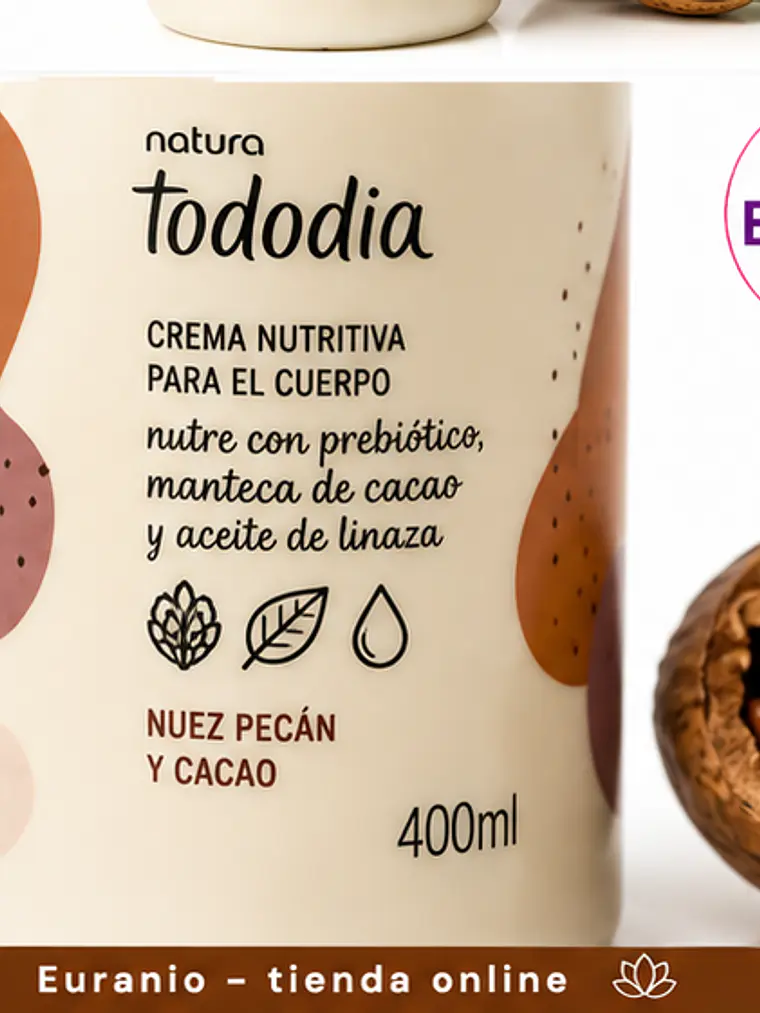 Crema Corporal Tododia Nuez Pecán y Cacao 400 ml 4