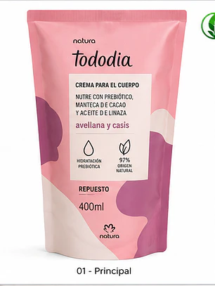 Crema para el Cuerpo Avellana y Casis Repuesto 400 ml
