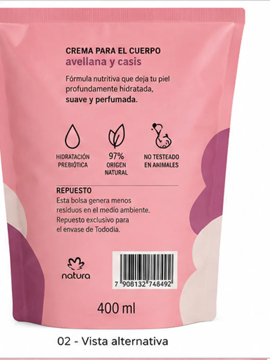 Crema para el Cuerpo Avellana y Casis Repuesto 400 ml 2