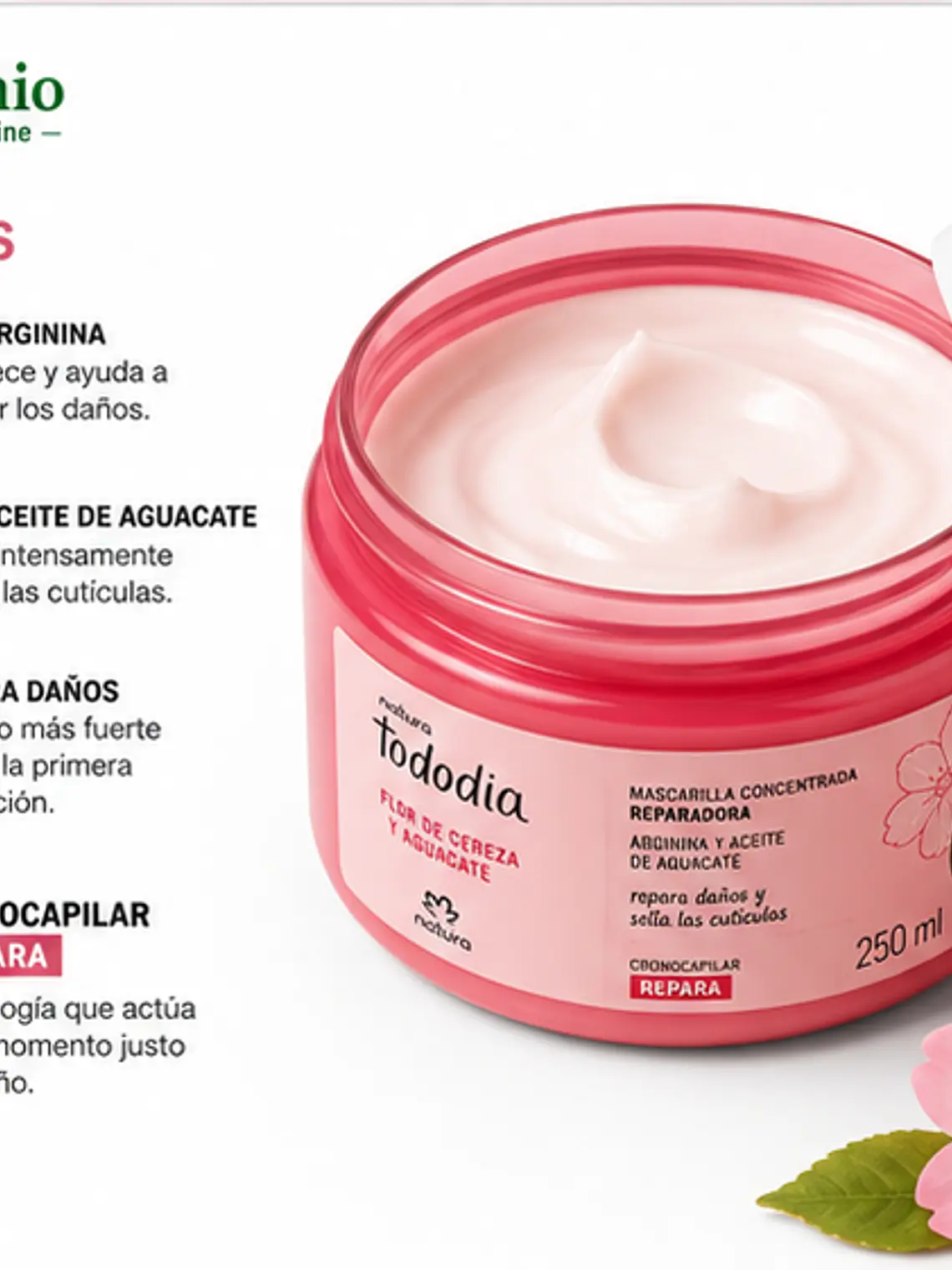 Mascarilla Reparadora Concentrada Flor de Cereza y Aguacate 250 ml 4
