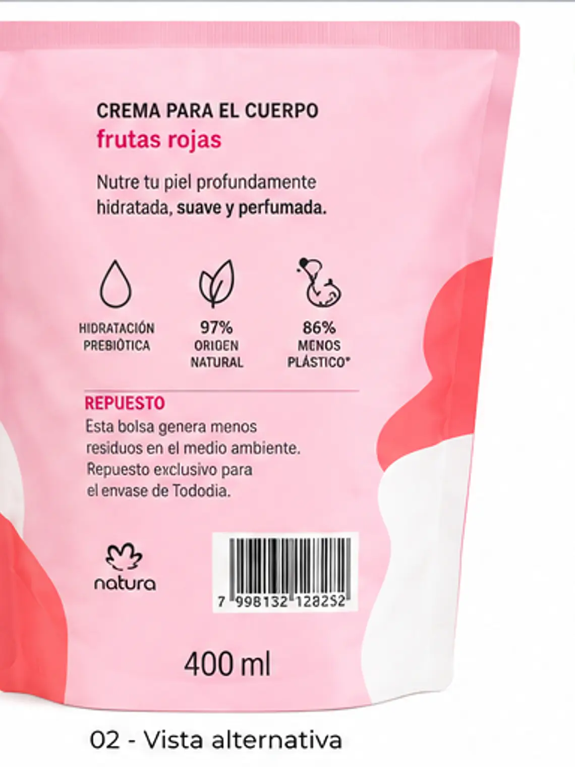 Crema para el Cuerpo Frutas Rojas Repuesto 400 ml 2
