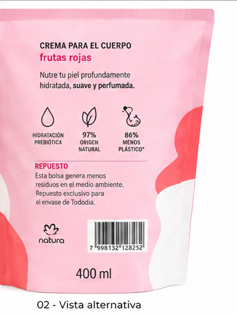 Crema para el Cuerpo Frutas Rojas Repuesto 400 ml 2