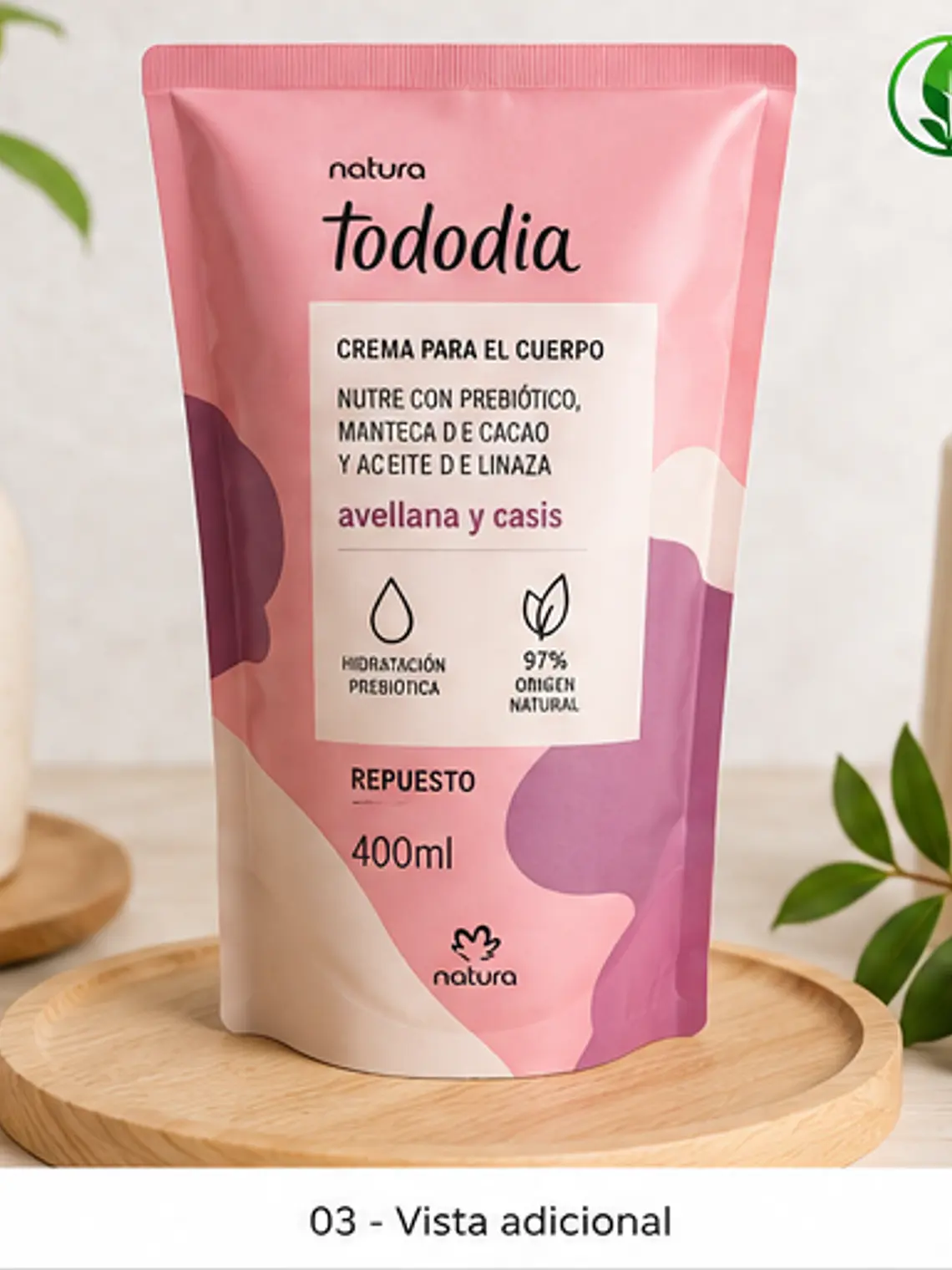 Crema para el Cuerpo Avellana y Casis Repuesto 400 ml 3