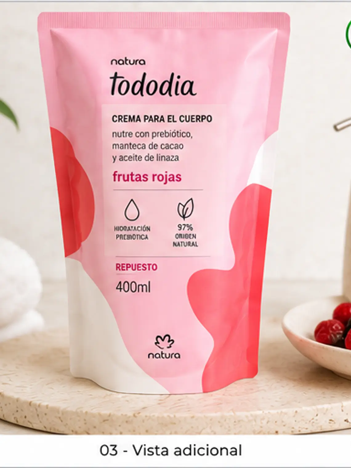 Crema para el Cuerpo Frutas Rojas Repuesto 400 ml 3