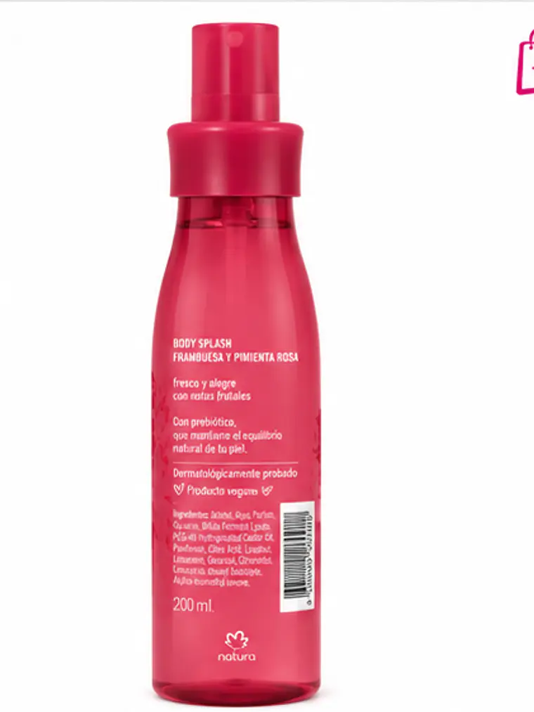 Body Splash Frambuesa y Pimienta Rosa 200 ml 3