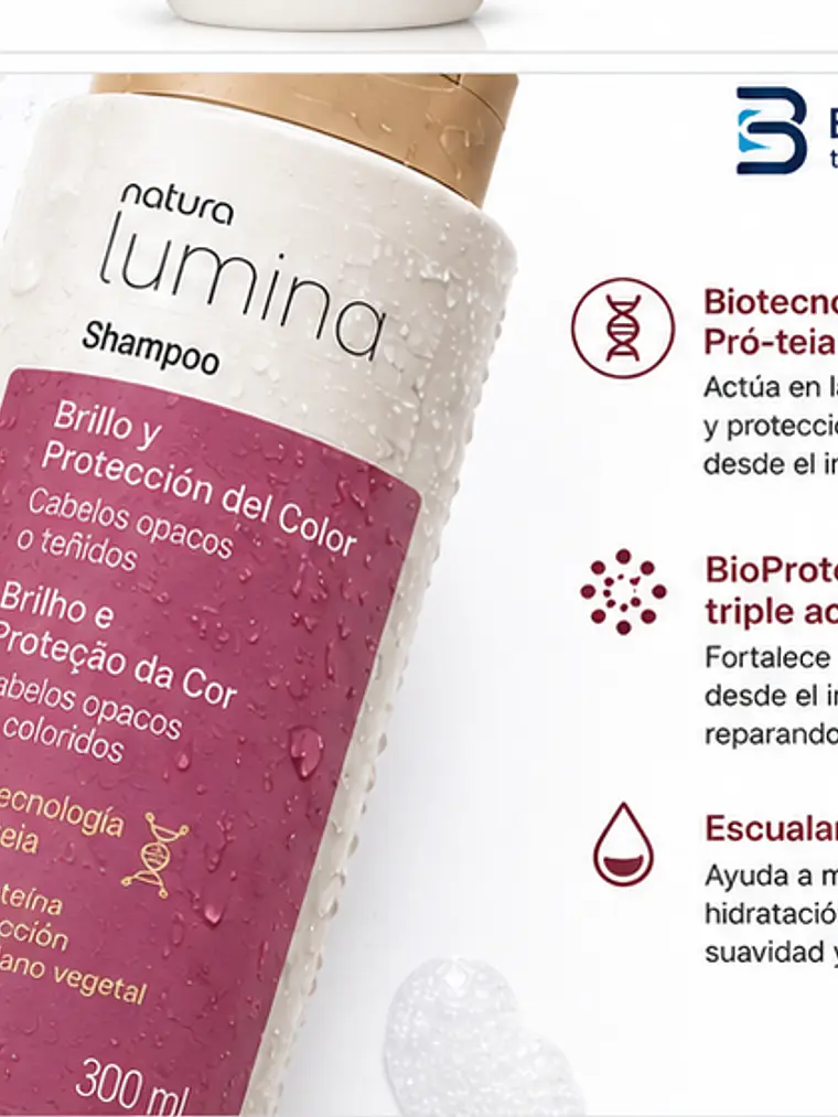Shampoo brillo y protección del color 300 ml 2