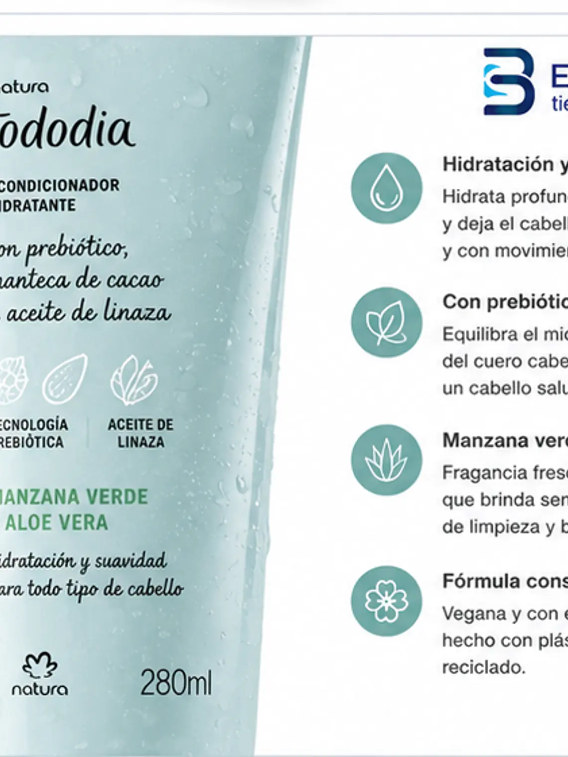 Acondicionador Manzana Verde y Aloe Vera 280 ml 2