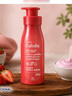 Tododia Crema Corporal Fresa y Vainilla Dorada 400 ml