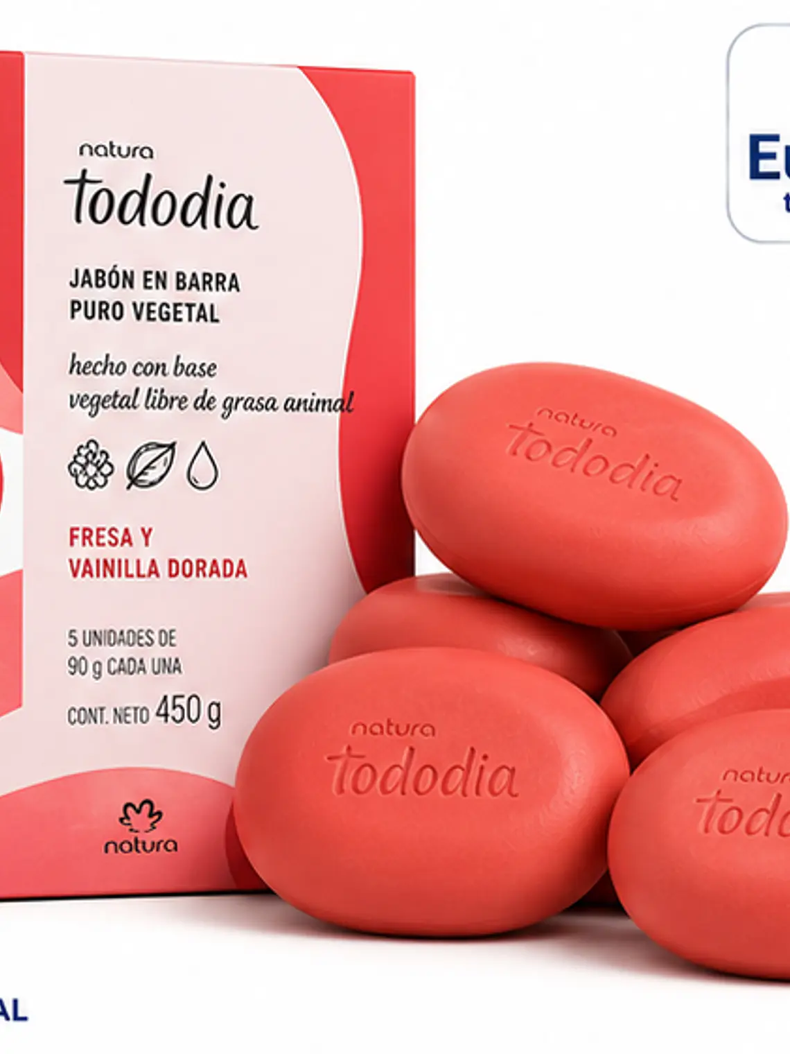 Tododia Jabones Fresa y Vainilla Dorada 5 x 90 g 4