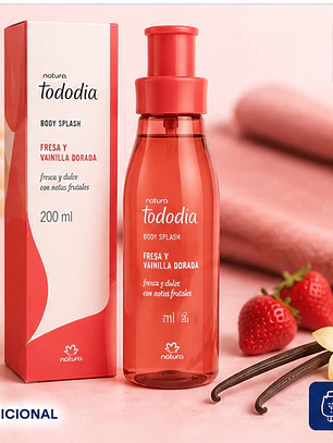 Tododia Body Splash Fresa y Vainilla Dorada 200 ml