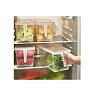 Organizador Refrigerador Transparente Con Tapa Y Mango 4