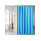 Cortina De Baño 100% Impermeable + 12 Ganchos/argollas Azul Acero 1