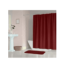 Cortina De Baño 100% Impermeable + 12 Ganchos/argollas Vino 3