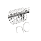 Set Kit 12 Ganchos Argolla Cortina Baño Ducha Transparente 1