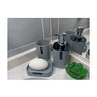 Set Baño 3 Piezas Taza Jabonera Dispensador 1