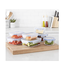 Set 3 Taper De Vidrio Hermético Circular Tupper Contenedor Comida  2