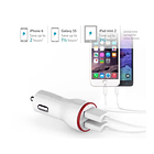 Cargador Usb + 1 Puerto Para Auto +cable iPhone 3.1 A Rápida Blanco 1