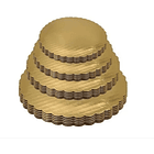 Set 6 Bandeja Base Redonda Torta Pastel Cartón 32 Cm Dorado 2