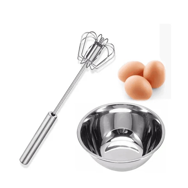 Batidor de huevos semiautomático Batidor manual de huevos Batidor de acero  inoxi